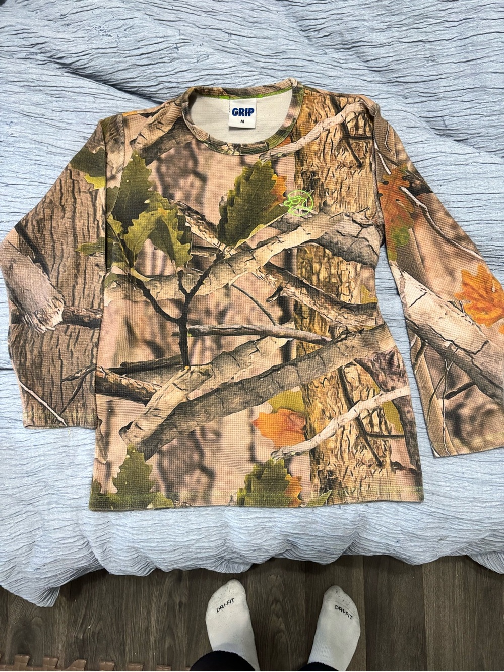 Grip Men's Camo Long Sleeve Shirt - Realtree Green/Brown